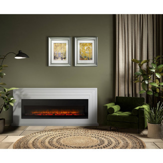 Каминокомплект Stretto Long белый с очагом Electrolux Infinity EFP/P-1600ULS