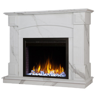 Электрокамин RealFlame Carolina Marble 25,5 WT Saphir 25,5 LED
