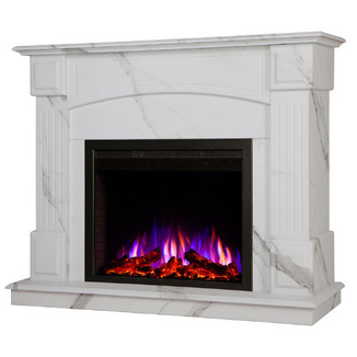 Электрокамин RealFlame Carolina Marble 25,5 WT Saphir 25,5 LED