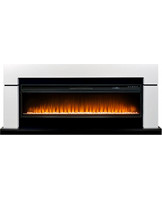 Каминокомплект Lindos белый с черным с очагом Vision 60 LED