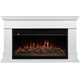 Каминокомплект Firelight California 40 белый с очагом Aurora RTFP/P-AR40LS