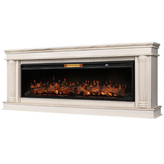 Каминокомплект Firelight Olympia 60 слоновая кость с золотой патиной с очагом Aurora RTFP/P-AR60LS