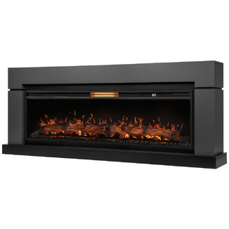 Каминокомплект Firelight Lindos 60 графит с очагом Aurora RTFP/P-AR60LS