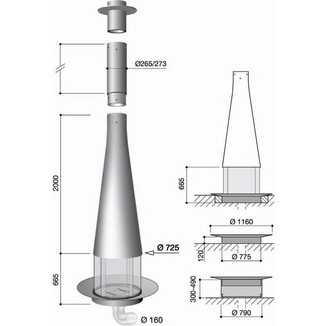 Центральный дровяной камин Filiofocus 1600 со стеклом