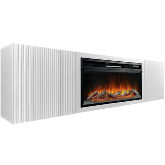 Каминокомплект тумба Sanremo Бьянко белый с очагом Vision 42 LOG LED