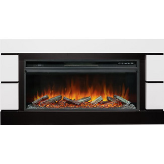 Каминокомплект Modern 42 белый с черным с очагом Vision 42 LOG LED