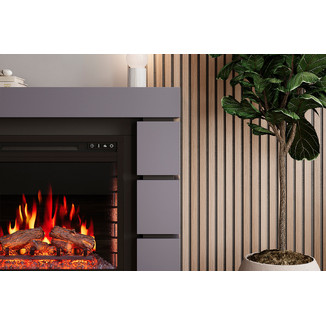Каминокомплект Modern 42 серый графит с очагом Vision 42 LOG LED