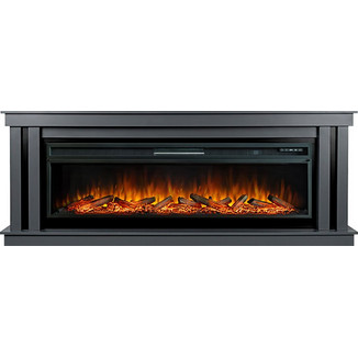 Каминокомплект Cosmo 60 cерый графит с черным с очагом Vision 60 LOG LED