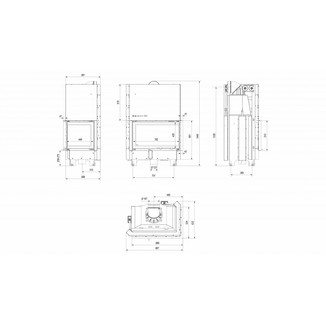 Топка MBO/P/BS/G, Г-образное стекло справа, гильотина