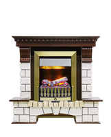 Каминокомплект Dimplex Pierre Lux темный дуб очагом Danville Antique Brass