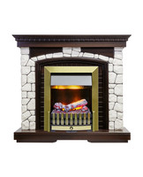 Каминокомплект Glasgow темный дуб с очагом Danville Antique Brass