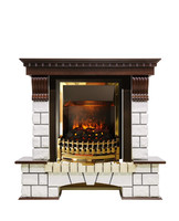 Каминокомплект Dimplex Pierre Lux темный дуб, белый с очагом Atherton