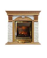 Каминокомплект Dublin дуб сланец белый с очагом Atherton