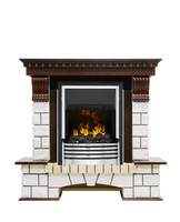 Каминокомплект Dimplex Pierre Lux темный дуб, белый с очагом Flagstaff