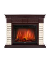 Каминокомплект Bricks 25 камень бежевый, шпон темный дуб с очагом Electrolux: EFP/P-2520LS N