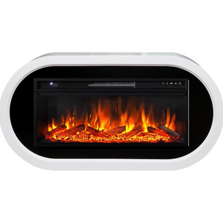 Каминокомплект Ellips белый с черным с очагом Vision 42 LOG LED