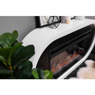 Каминокомплект Ellips белый с черным с очагом Vision 42 LOG LED