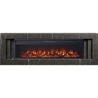 Каминокомплект Line 60 SFT Stone Touch cерый мрамор с очагом Vision 60 LOG LED