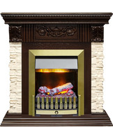 Каминокомплект Luxemburg темный дуб с очагом Danville Antique Brass FB2