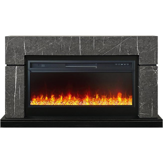 Каминокомплект Lindos 42 SFT серый мрамор с очагом Vision 42 LED