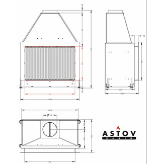 Каминная топка открытая АСТОВ ОПС 900